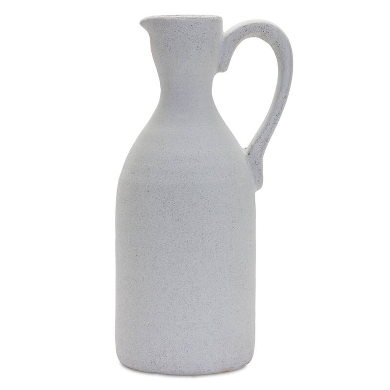 Terracotta Pitcher Vase - 13.5" - White