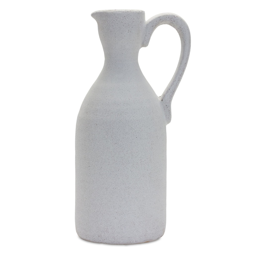 Terracotta Pitcher Vase - 13.5" - White