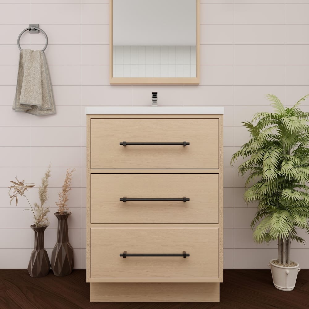 Victoria 24'' Freestanding Vanity with Reinforced Acrylic Sink - 23.5