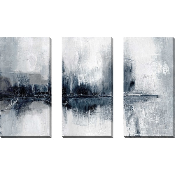 slide 2 of 5, "Indigo Harbor Lights" by Nan 2 3 Piece Set on Canvas