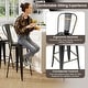 preview thumbnail 10 of 17, Costway Set of 4 High Back Metal Stool 30'' Seat Bar Height Industrial