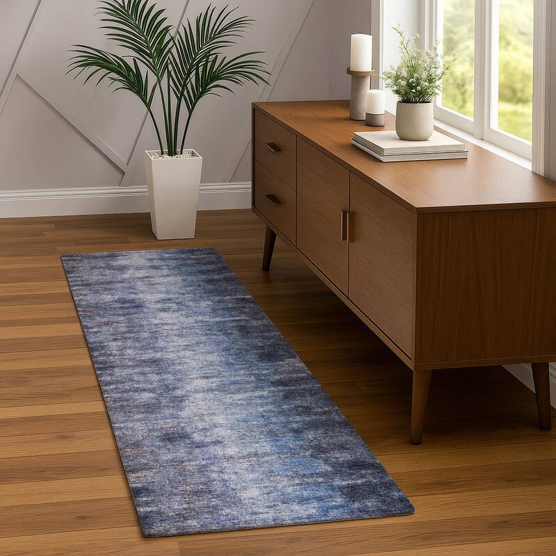Machine Washable Indoor/ Outdoor Contemporary Ombre Chantille Rug