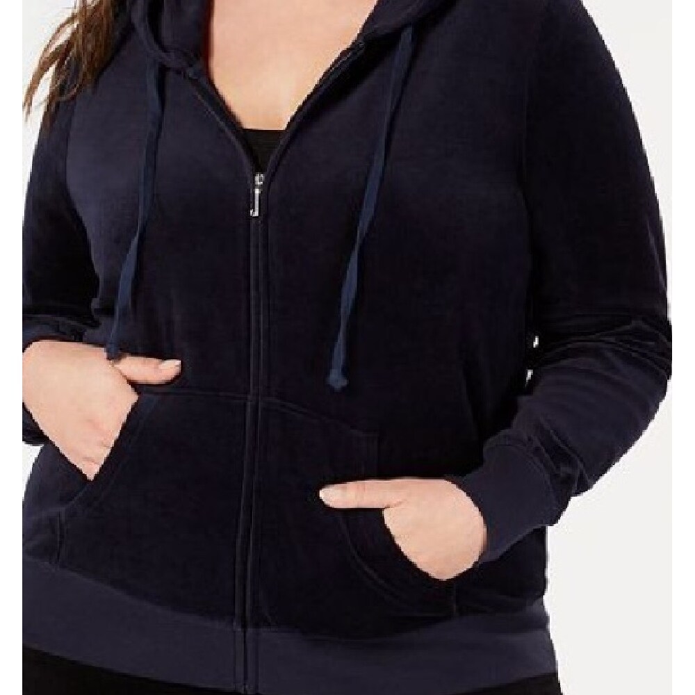 Shop Juicy Couture Women S Plus Size Velour Robertson Jacket Navy Size Extra Large X Large Overstock 30512219