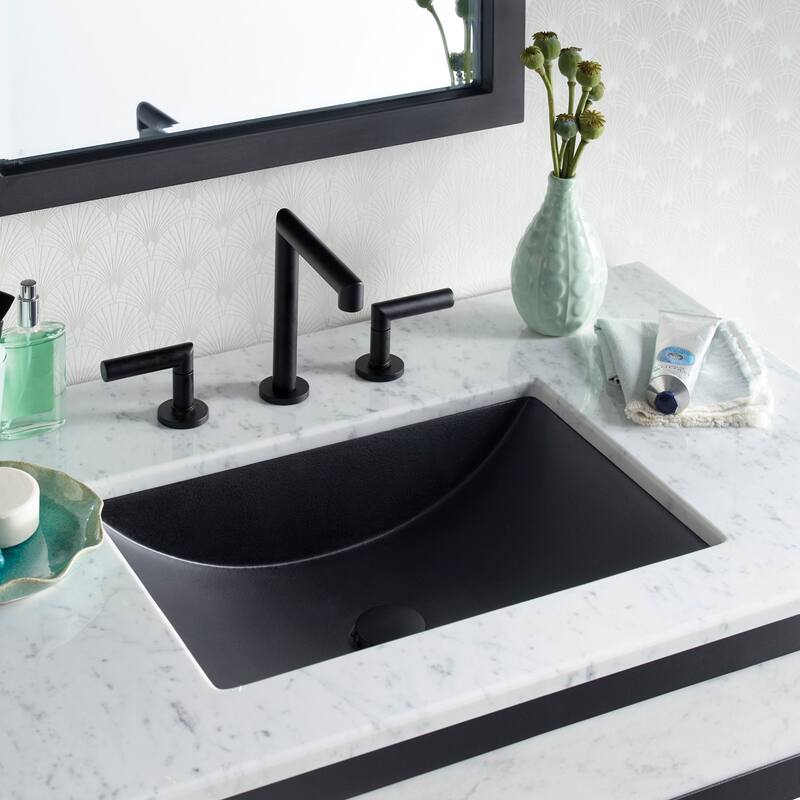 Cabrillo 21-inch NativeStone Undermount Bathroom Sink - 20.75" x 14.75" x 5" - Charcoal