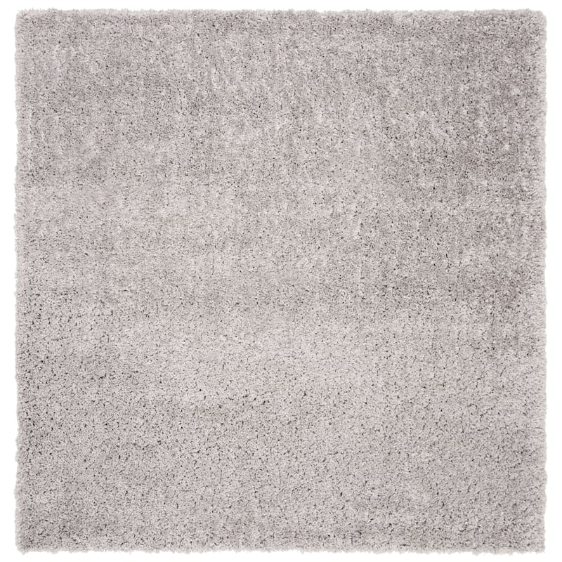 SAFAVIEH Fontana Shag Kimberlie Solid 2-inch Thick Rug - 6'7" Square - Grey - Square