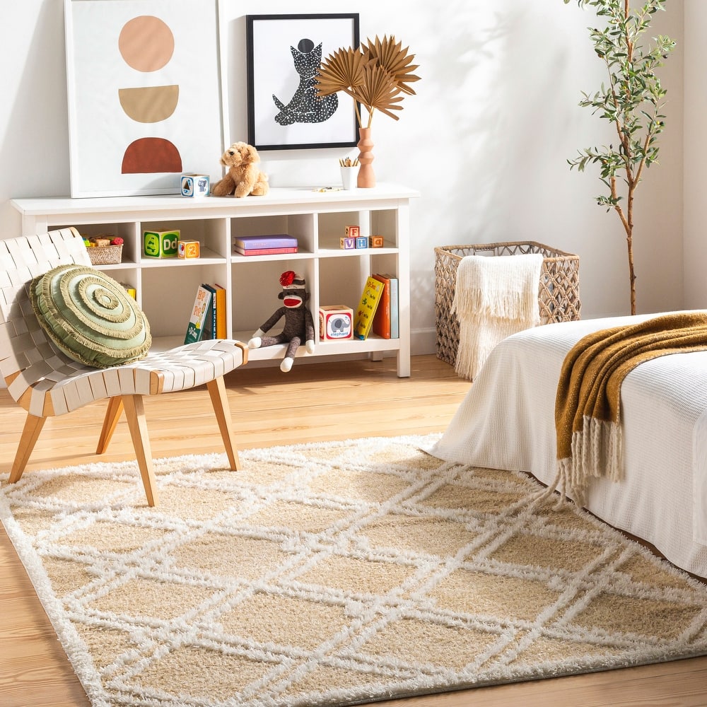 Livabliss Rodos Transitional Trellis Plush Area Rug