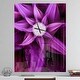 preview thumbnail 3 of 13, Designart 'Fractal Flower Purple' Oversized Modern Wall CLock 30 in. wide x 40 in. high