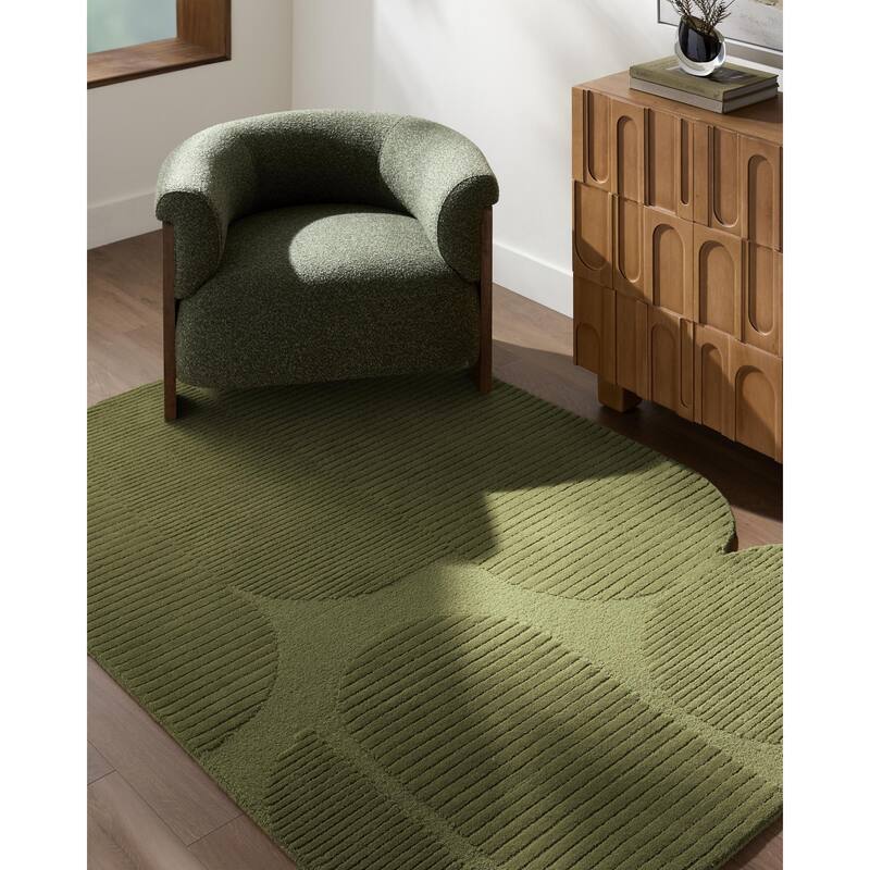 Livabliss Tate Modern & Contemporary Area Rug - Olive - 8' x 10'