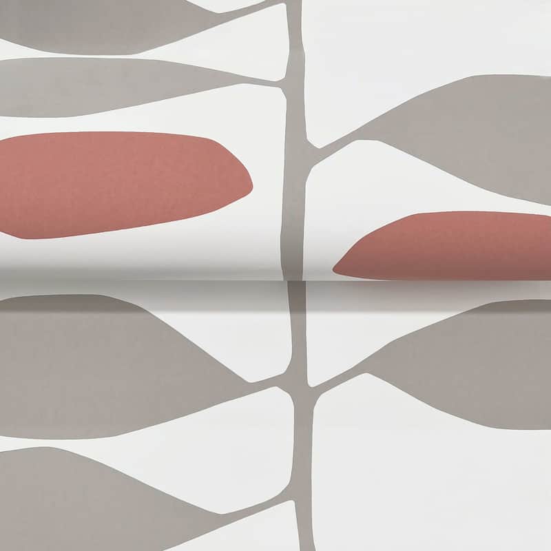 York Wallcoverings Sculpted Vines Vermillion and Graphite Wallpaper