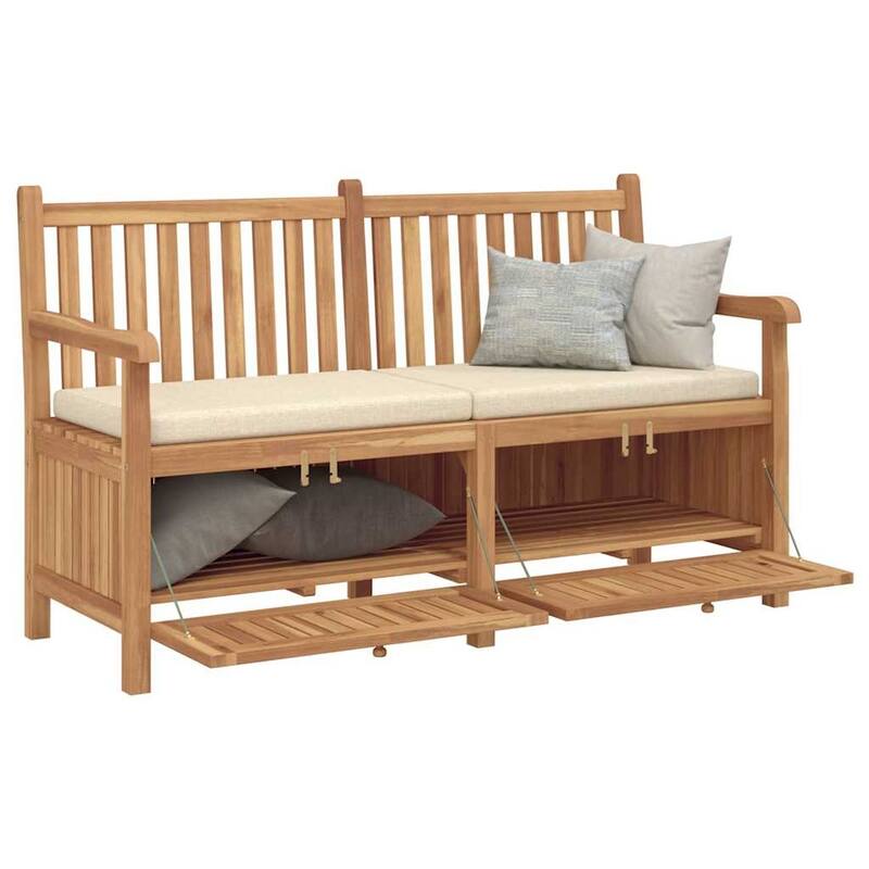 vidaXL Garden Storage Bench Brown 150 x 60 x 90 cm Solid teak wood - 23.6 x 59.1 x 35.4