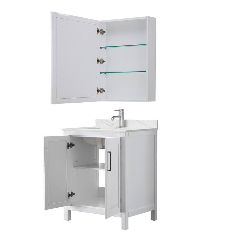Wyndham Collection WCV252530S-QTZ-UNSMED Daria 30" Free Standing