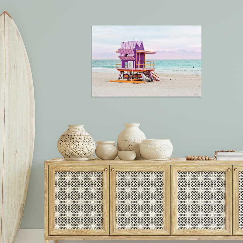 Stupell Purple Lifeguard Building Canvas Wall Art Design By Seven Trees Design