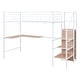 preview thumbnail 12 of 18, Twin Size Metal Loft Bed with Desk and Metal Grid, Stylish Metal Frame Bed with Lateral Storage Ladder and Wardrobe