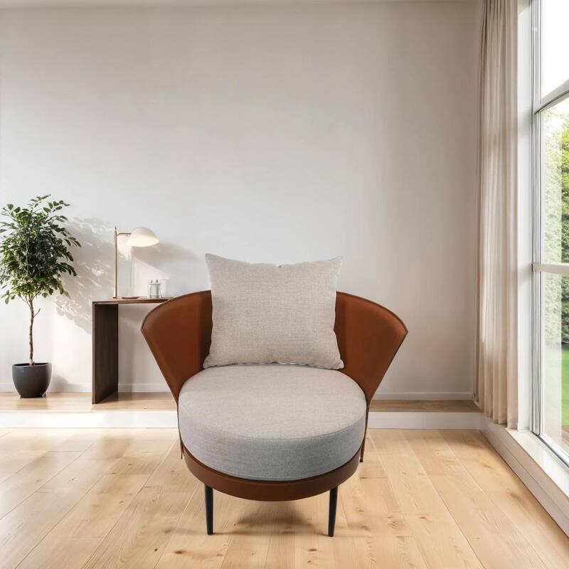 Adrien Lounge Chair in Caramel