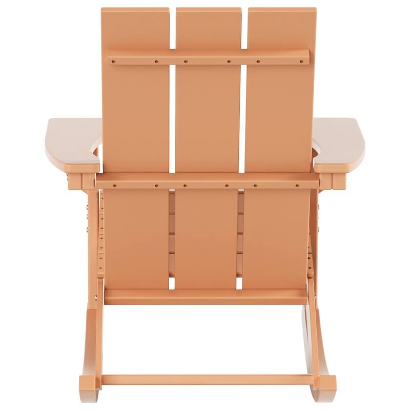Shoreside Modern Eco-Friendly All Weather Poly Adirondack Rocking Chair