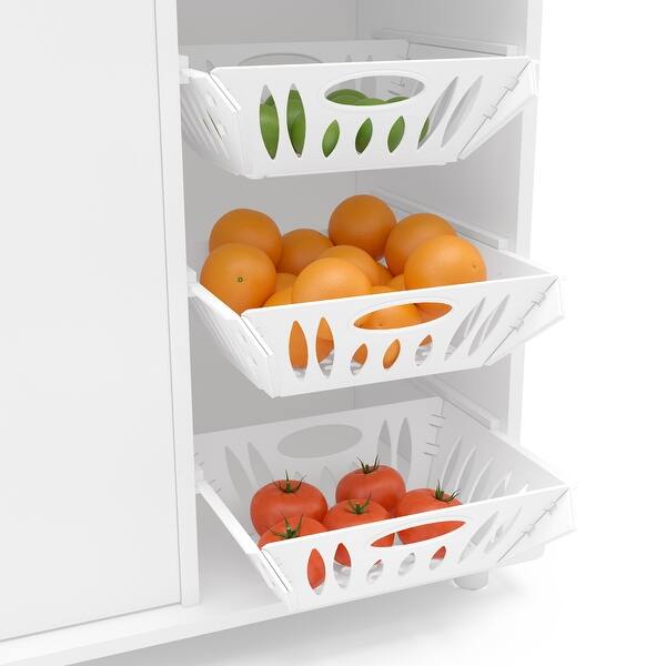 Polifurniture Compact Kitchen Storage Cabinet, White Polifurniture Compact Kitchen Storage Cabinet, White