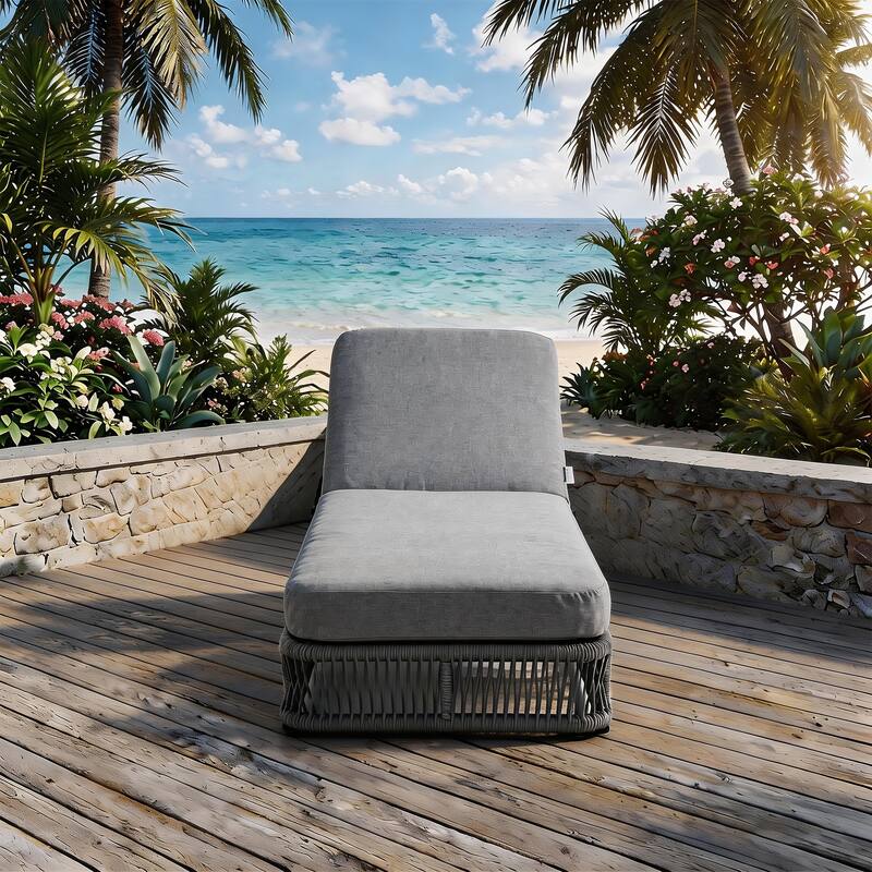 Adjustable Backrest Outdoor Chaise Lounge Chair Patio Pool Lounger