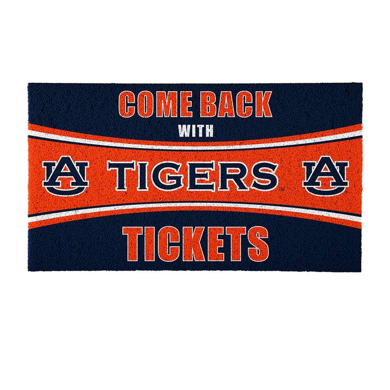 Auburn University 28 in. x 16 in. PVC "Come Back With Tickets" Trapper Door Mat