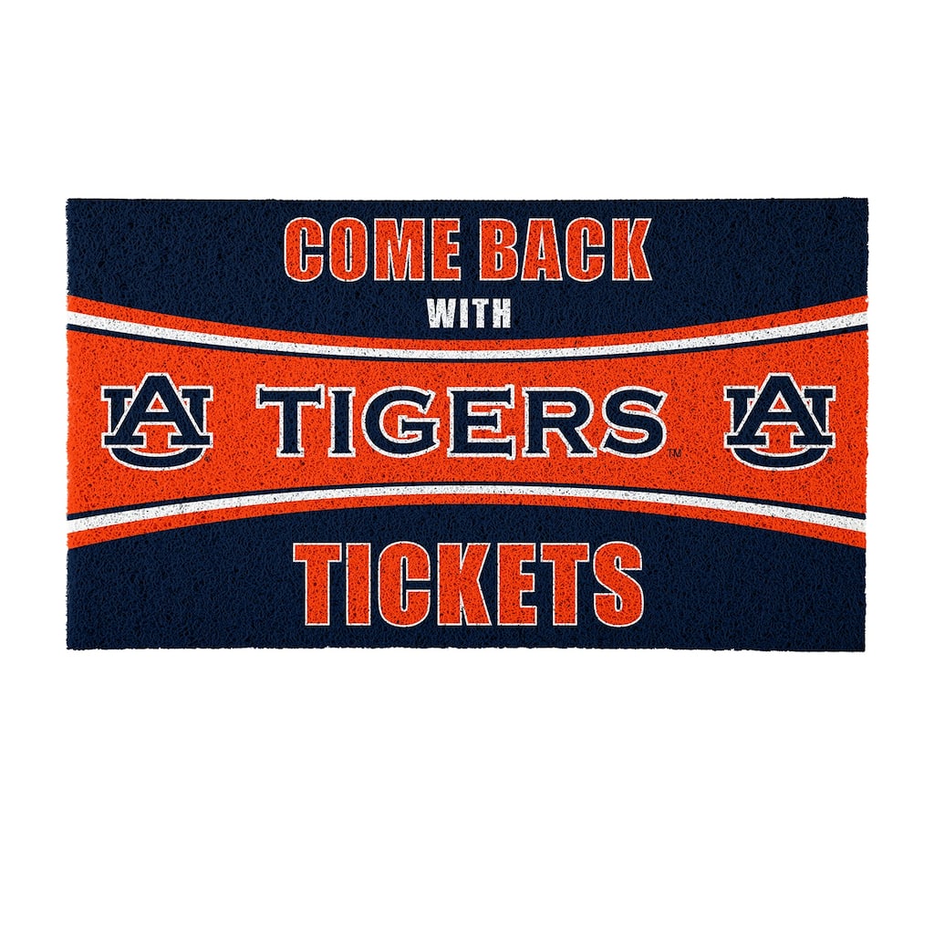 Auburn University 28 in. x 16 in. PVC "Come Back With Tickets" Trapper Door Mat