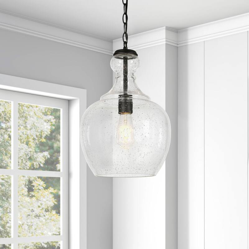 Verona 11" Wide Pendant with Glass Shade - 11" Wide