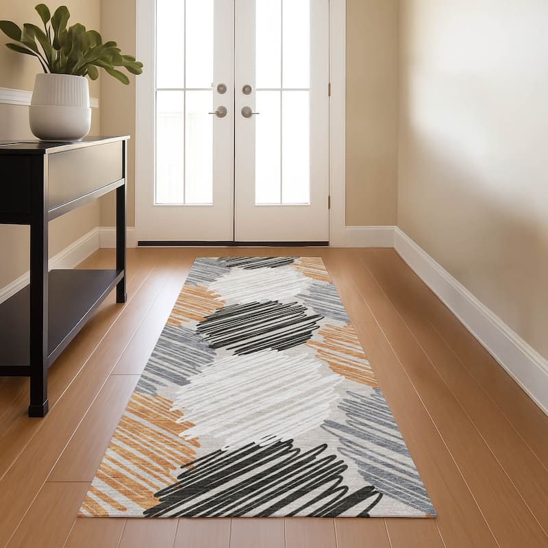 Premium Washable Super Soft Casual Contemporary Mayfield Rug - Copper - 2'3" x 7'6"