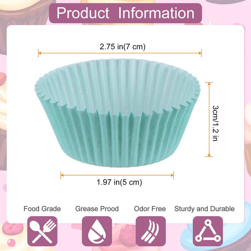 300 Count Cupcake Liners Cupcake Muffins Liners Paper Baking Cups - Light Blue