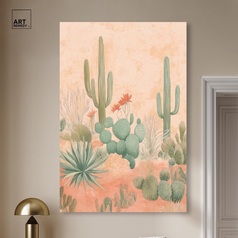 Cactus Ballet Canvas by Art Remedy, Gallery Wrapped
