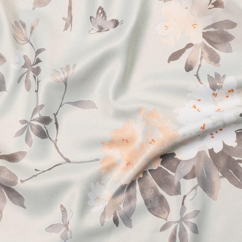 Mystic Garden Premium Floral Blackout Grommet Patio Curtain Panel W Wand - 104"W x 84"L