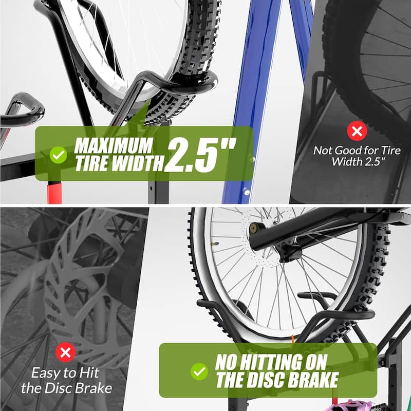 Sttoraboks Adjustable Floor Stand for Bikes, Max Tire Width 2.5", Black