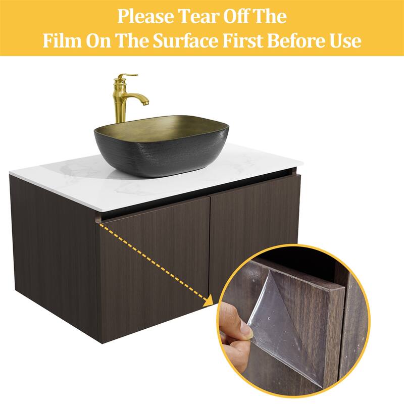 32/40/48 inch Bathroom Vanity with Sink Floating Ceramic Basin Cabinet