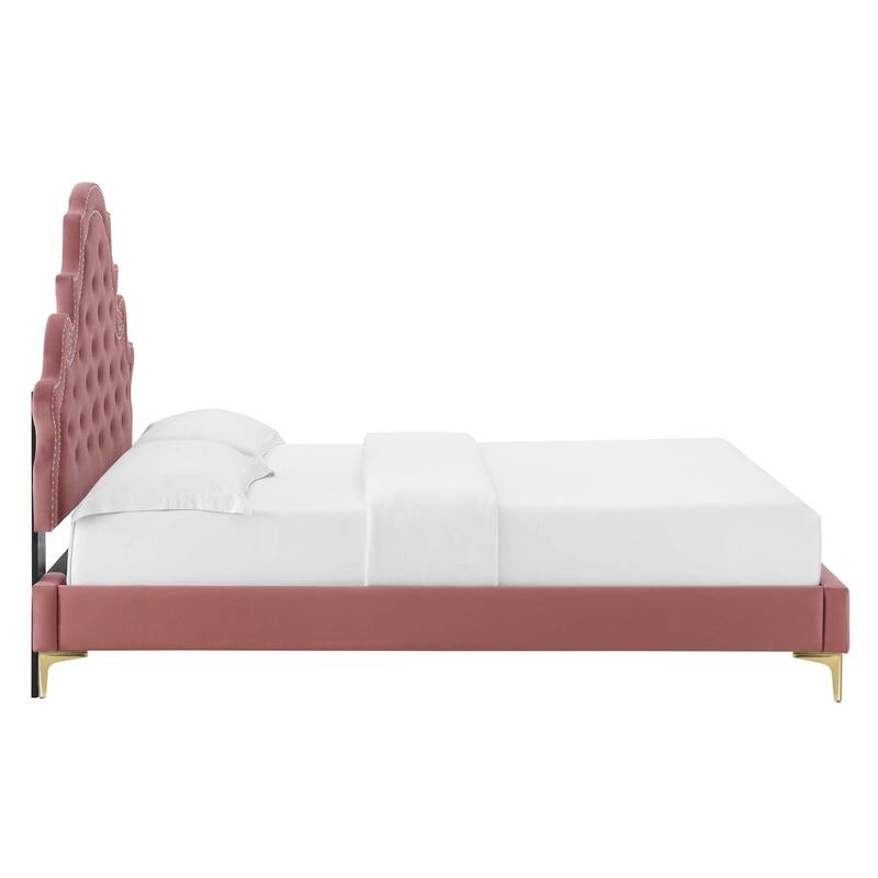Gwyneth Tufted Performance Velvet Full Platform Bed