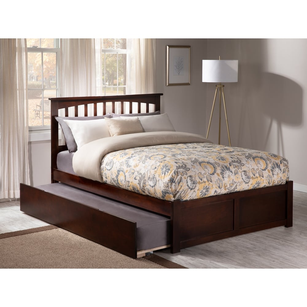 Mission Platform Bed with Footboard and Twin XL Trundle