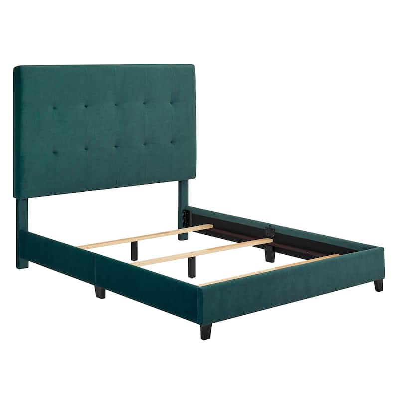 Velvet Tufted Upholstered Platform Bed