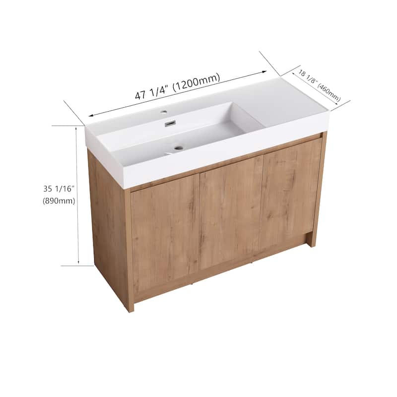 Beingnext 24"/30"/48"/60" Bathroom Vanity with Sink, Freestanding Bathroom Vanity with Soft Close Door
