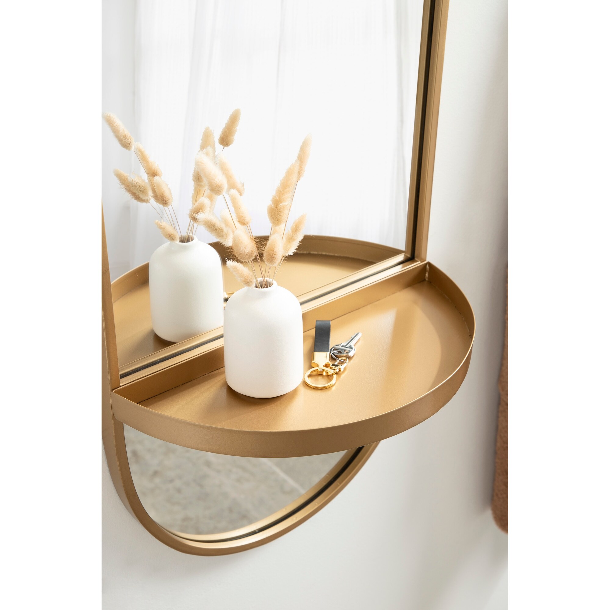 Kate and Laurel Estero Metal Oval Wall Mirror with Shelf Bed Bath   Beyond 25897131