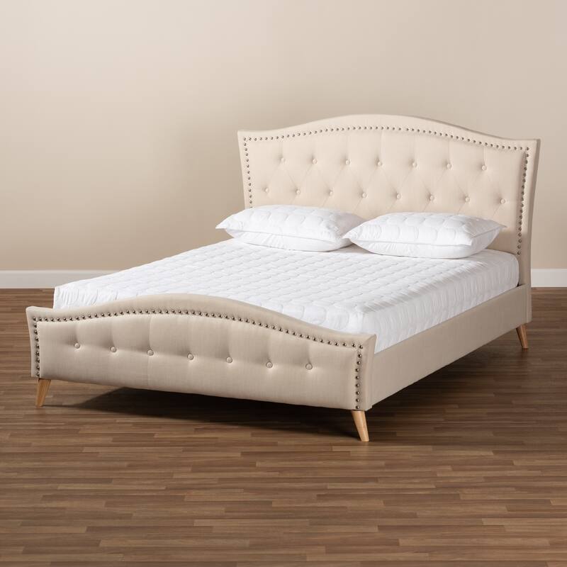 Contemporary Fabric Platform Bed