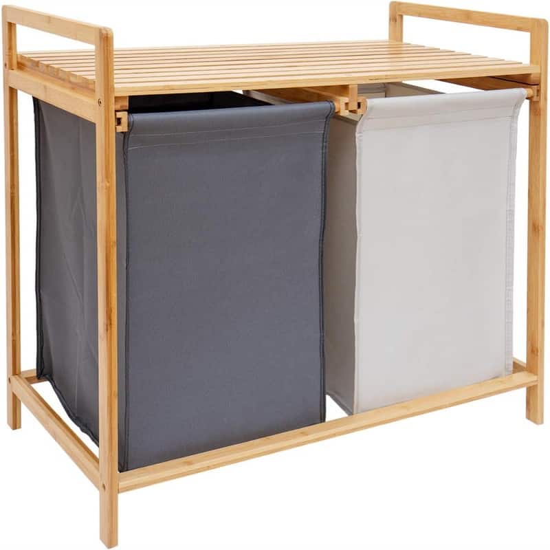 Laundry Hamper and Shelf - 27.09"L x 14.4"W x 26.38"H