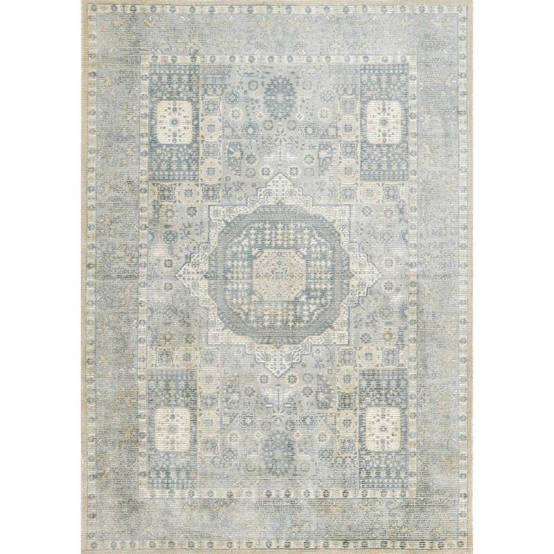 Momeni Estelle Hand Loomed Wool and Viscose Traditional Area Rug - 2' x 3' - Blue