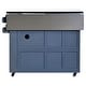 preview thumbnail 17 of 53, Extendable Solid Wood Kitchen Island with Stainless Top Drawers and Wheels