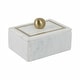 preview thumbnail 43 of 48, Marble Decorative Storage Box with Lid and Gold Accent Handle