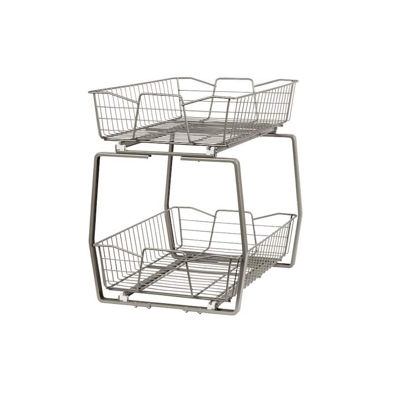 ClosetMaid Two Tier Nickel Pull Out Cabinet Organizer - 14 in.