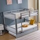 preview thumbnail 19 of 31, Full Size Bunk Bed With Trundle Bed, With Ladder And Safety Rails Pinewood Bunk Bed