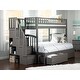 preview thumbnail 3 of 8, AFI Westbrook Twin over Full Size Staircase Bunk Bed with Bed Drawers & Charging Station in Grey