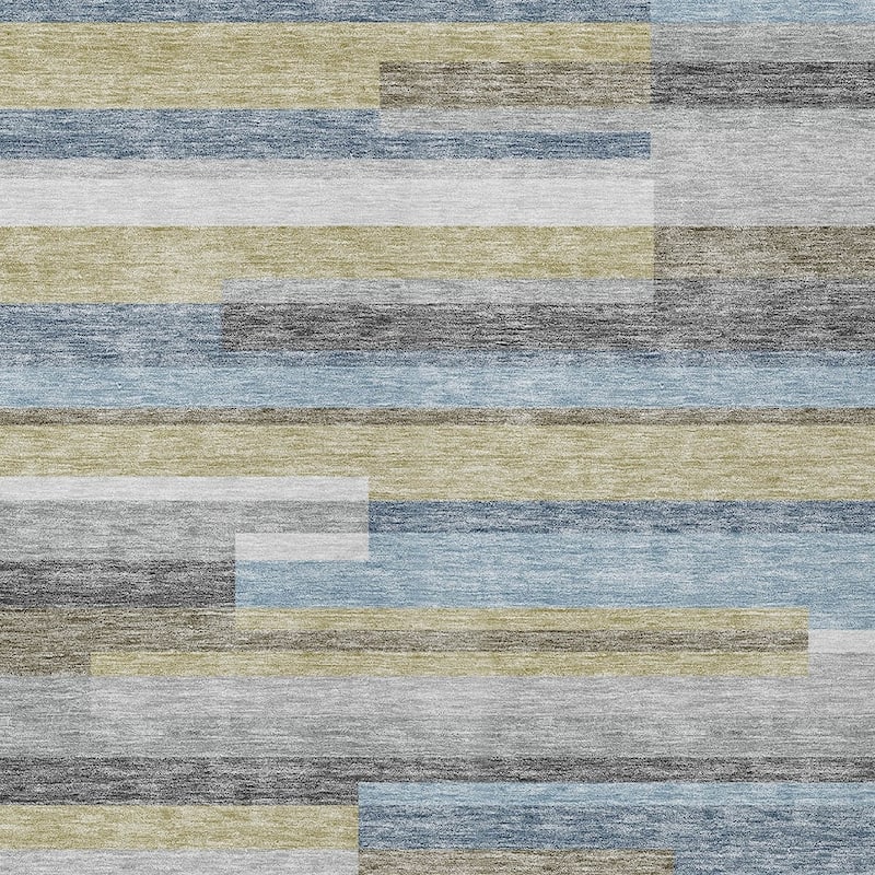 HomeRoots Striped Transitional Rectangle Outdoor Rug