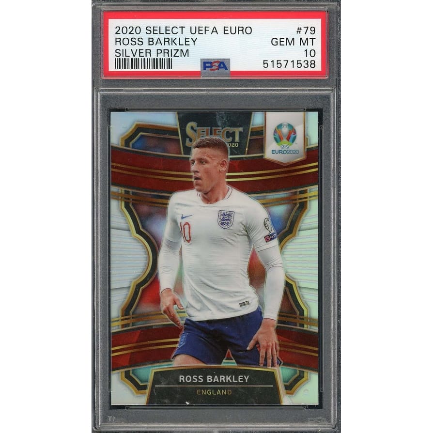 Ross Barkley 2020 Select UEFA Euro Silver Prizm Soccer Card #79 PSA 10 - 8'6" x 11'6"