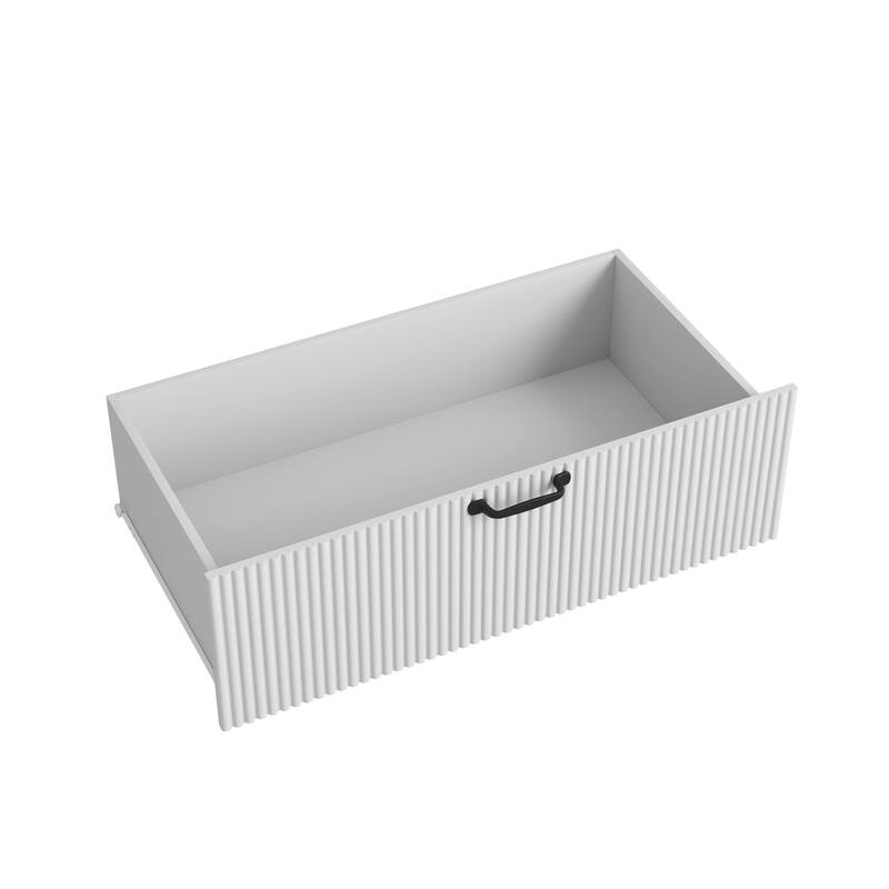 4-Door Wardrobe Closet with Mirror & LED, Wooden Storage Cabinet with Hanging Rod & Adjustable Shelves