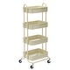 preview thumbnail 5 of 51, 4-Tier Metal Utility Cart with Wheels Storage Shelves Organizer Trolley Cart Beige