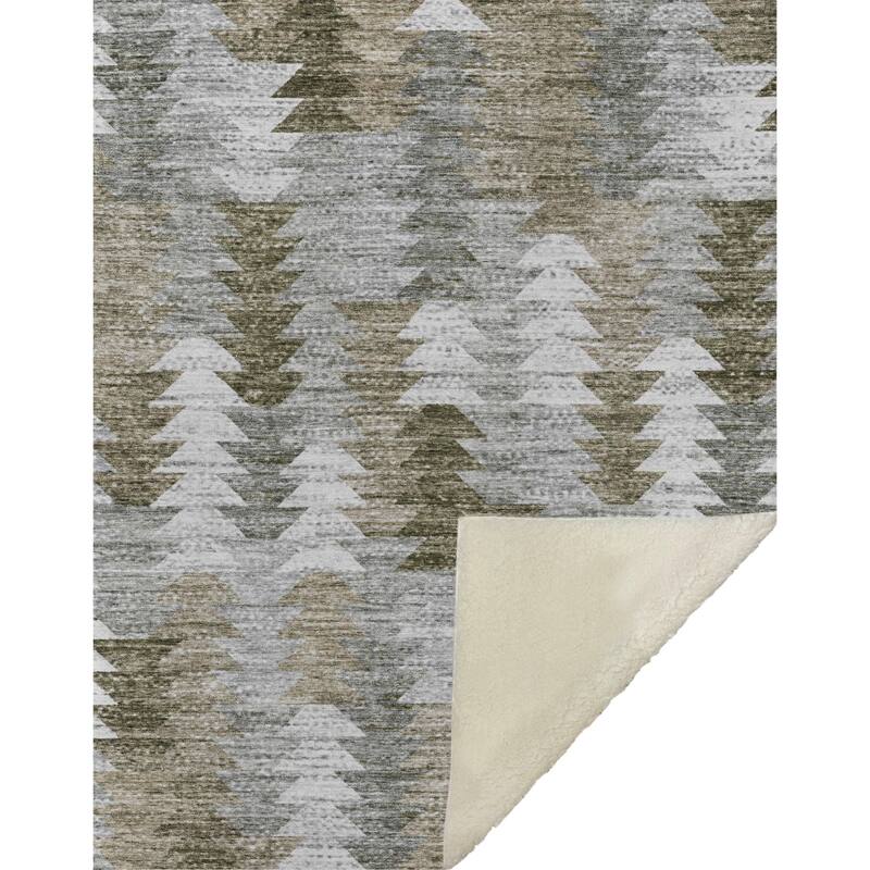 Premium Machine Washable Boho Modern Sherpa Throw Blanket