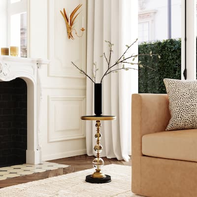 Butler Forella Granite & Acrylic Pedestal End Table