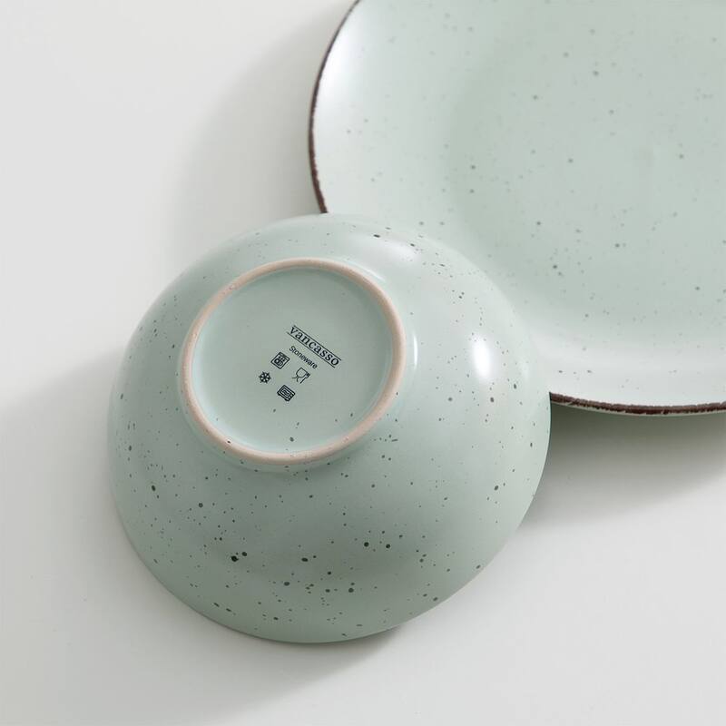 vancasso Moda 16-Piece Matte Speckled Dinnerware Set, Service for 4